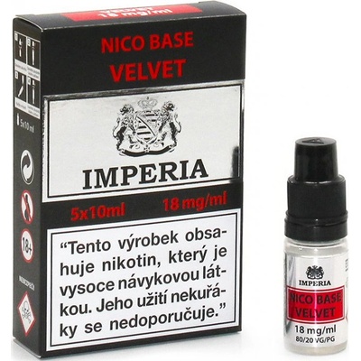 Imperia Nikotinová báze CZ Velvet PG20/VG80 18mg 5x10ml