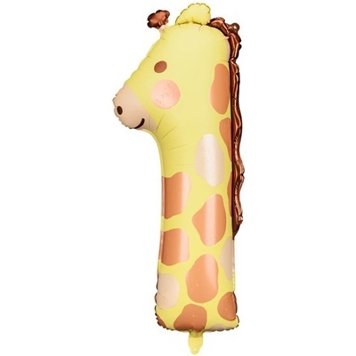 Party Deco Фолиев Балон Номер 1 - Жираф, 42х90 см