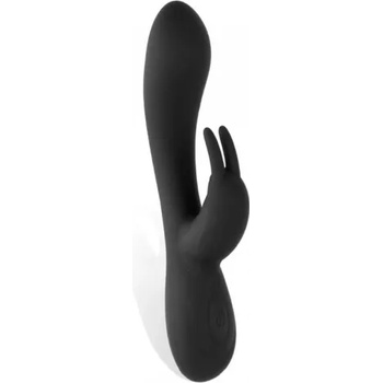 Black & White Мощен презаредим рабит вибратор от силикон Noir