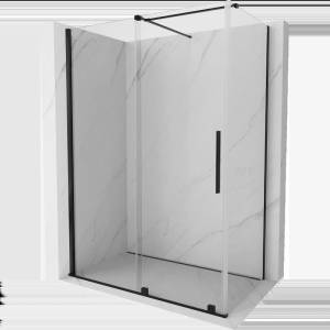 Mexen Velar плъзгаща се душ кабина 160 x 75 cm, прозрачна, черна - 871-160-075-01-70 (871-160-075-01-70)