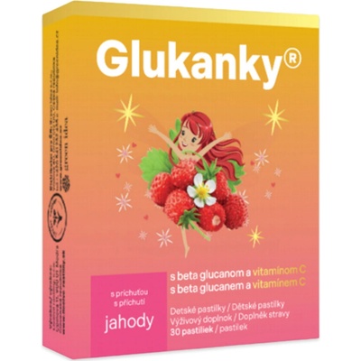 Glukanky dětské pastilky s příchutí jahody Liečive rastliny 30 ks