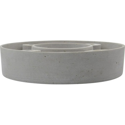 House Doctor Svícen The Ring Grey Polystone 26 cm, šedá barva, beton