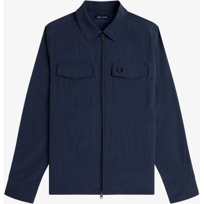 Fred Perry Риза с дълъг ръкав Fred Perry Men's Long Sleeve Zip Overshirt - Dk Airforce 738