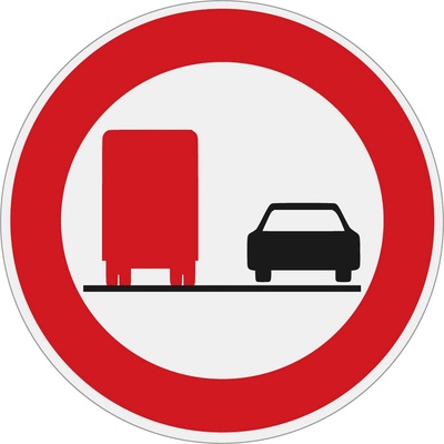 Dopravní značka B22a Zákaz předjíždění pro nákladní automobily