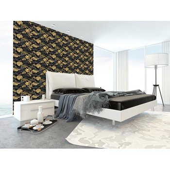 DIMEX ART s. r. o Луксозна флизелинова тапета златни палмови листа