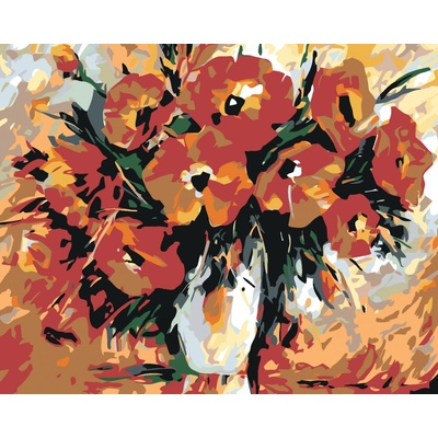 zuty Malování podle čísel Vlčí mák v bílé váze 100 x 80 cm vypnuté plátno na rám