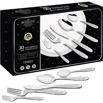 BOHMANN Комплект от 30 бр иноксови прибори за хранене Bohmann модел BH BP A30-SM (9bhbpa30sm)