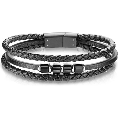 Šperky4U kožený s černou komponenty NR1225-19