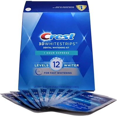 Crest 3D White 1 Hour Express bělící pásky 20 ks