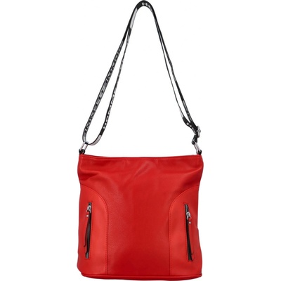 Dámská koženková crossbody taška s látkovým uchem Barnet červená