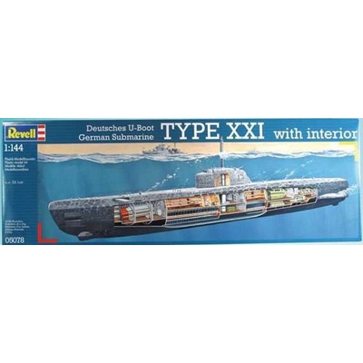 Revell Plastic modelKit ponorka 05078 Deutsches U-Boot Typ XXI mit Interieur 1:144