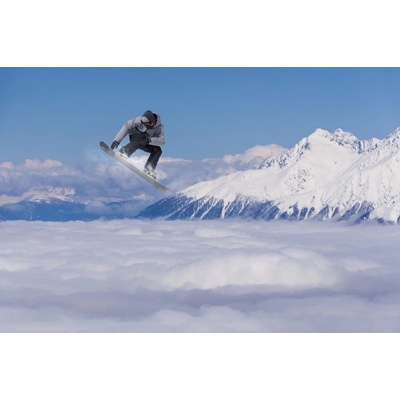 Dimex MS-5-1570 Vliesová fototapeta Létící snowboardista rozměry 375 x 250 cm