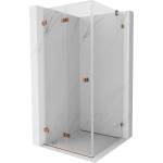 Mexen Lunar-F сгъваема душ кабина лява 80 x 80 см, прозрачна, розово злато- 836-080-080-60-00-L (836-080-080-60-00-L)