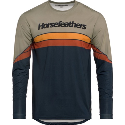 Horsefeathers Мъжка фланелка с дълъг ръкав за колоездене Horsefeathers Quantum L/S Bike Jersey Cycling jersey - Indigo / Taupe (056-3962-0313)
