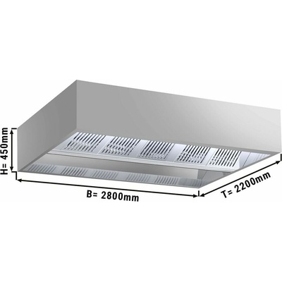 G.Gastro Indukční digestoř - 2,8 m - s filtrem a LED lampou - D11885859
