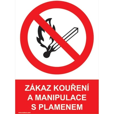 Walteco Zákaz kouření a manipulace s plamenem 210x297mm, formát A4, plastová tabulka Množství: 1 ks , 20042
