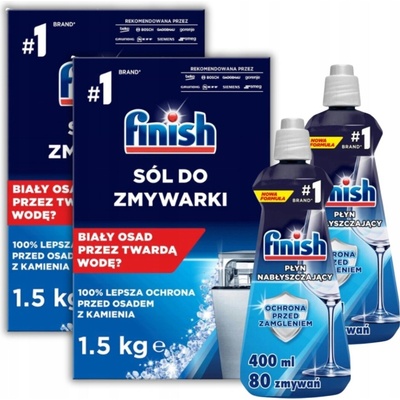 Finish do myčky leštidlo Finish 800 ml + sůl 2 x 1,5 kg