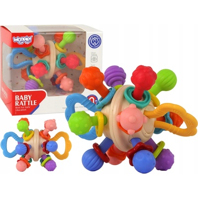 Woopie Baby farebná hrkálka v tvare lopty 0m+