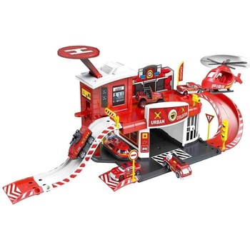 Bavytoy Hasičská stanice se 2 auty a vrtulníkem BV0556