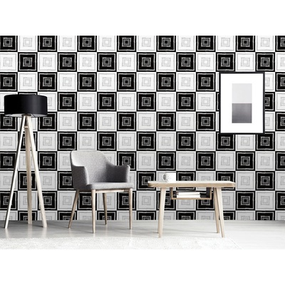 DIMEX ART Луксозна флизелинова тапета черно-бели квадрати