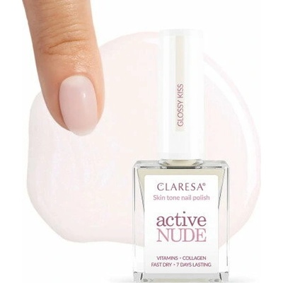 Claresa Active Nude Glossy Kiss klasický lak na nechty 9,5 ml