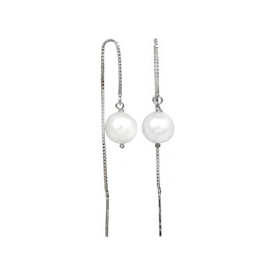 Jwl Jewellery stříbrné řetízkové s bílou perlou JL0204