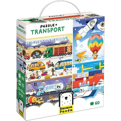 BANANA PANDA Детски пъзел Banana Panda от 60 части - Транспорт (49352)