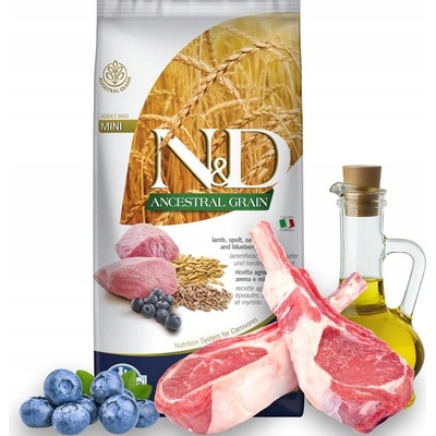 N&D Ancestral Grain Dog Adult Mini Lamb & Blueberry 7 kg