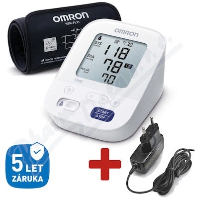 OMRON Tonometr M3 Comfort Intelli pažní+síť.zdroj