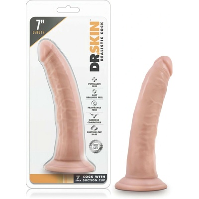 Dr. Skin 7,5 prísavkový realistický dildo telová farba 17,5 cm