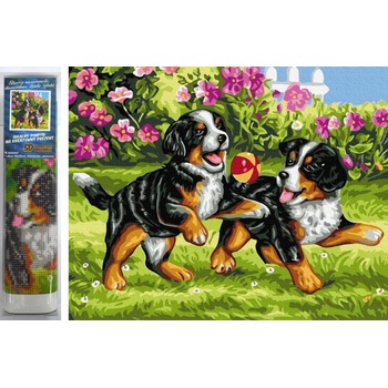 Norimpex - Puzzle Diamant painting: Playful puppies 30x40cm - 1 - 39 piese