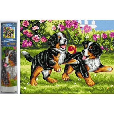 Norimpex - Puzzle Diamant painting: Playful puppies 30x40cm - 1 - 39 piese