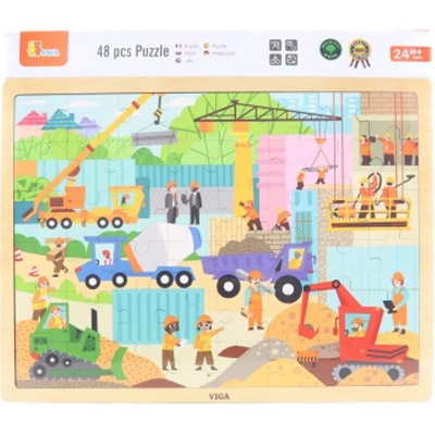 Viga puzzle na podložke 48 častí Poznajme stavebné zariadenia