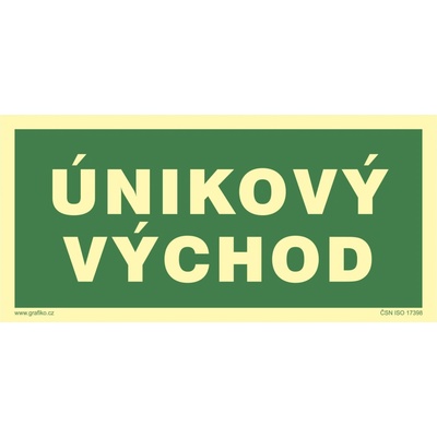 Grafiko | Únikový východ - fotoluminiscenční - Materiál Plast, Rozměr 400x200mm