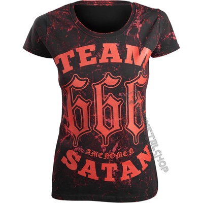 AMENOMEN тениска хардкор дамски - ОТБОР satan - amenomen - omen082da allprint red