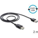Delock EASY-USB 2.0 - удължител с USB 2.0-A мъжки и USB 2.0-A женски конектори, 2 м