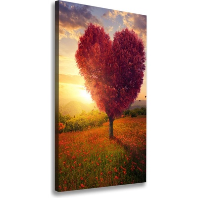 Vertikálny foto obraz canvas Drevo srdce 50x100 cm