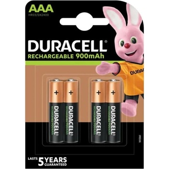 Duracell Акумулаторна батерия Duracell, AAA, R03, 1.2V, 900 mAh, NiMH, 4 бр (DUR-BR-AAA-900MAH-4PK)