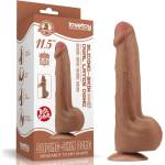 Lovetoy 11, 5'' Кралски размер двойно слойно дилдо кафяв цвят