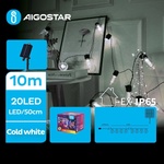 Aigostar - LED соларна коледна гирлянда 20xLED/8 функции 11, 5m IP65 студено бяло (AI1196)