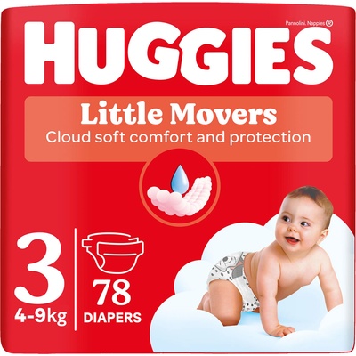 Huggies Little Movers Панталони 4-9 кг Midi 3 (78 бр. ) (3KCH0581)