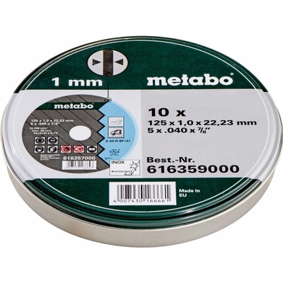 Metabo 10 řezných kotoučů SP 125x1,0x22,23 Inox, TF 41 616359000