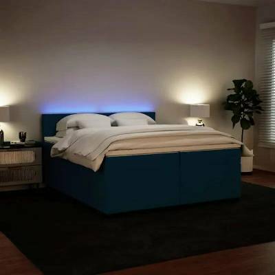 vidaXL 11461.3288700 Boxspring postel s matrací modrá samet