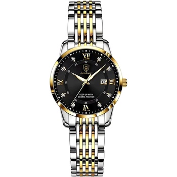 Poedagar Часовник poedagar la-35033 - Сребристо / Златисто / Черно kp35033 (la-35033)