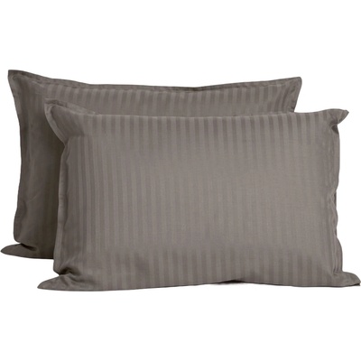 Dilios Комплект две калъфки за възглавница 50/70 см СЕВИЛЯ ЛУКС тъмносиво памучен сатен райе