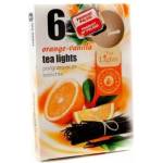 Tea lights Свещи за чай с цвят оранжево-ванилия 6 бр