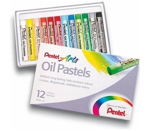 Pentel Pastely olejové kulaté 12 barev
