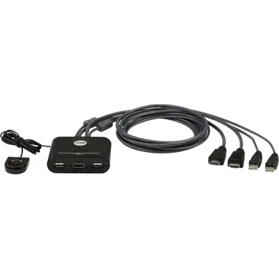 ATEN Превключвател kvm aten cs22hf, Дву портов usb hdmi (cs22hf-at)