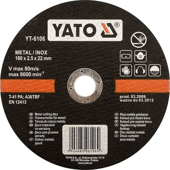 Yato Kotouč 125 x 22 x 1,2 mm YT-6103
