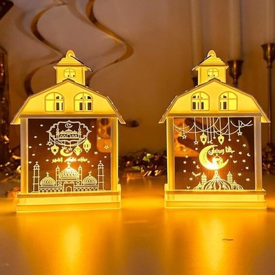 Sada 2 dekoračních luceren na Ramadán, dekorační lucerny Eid Mubarak, ramadánské lucerny s teplými – Hledejceny.cz